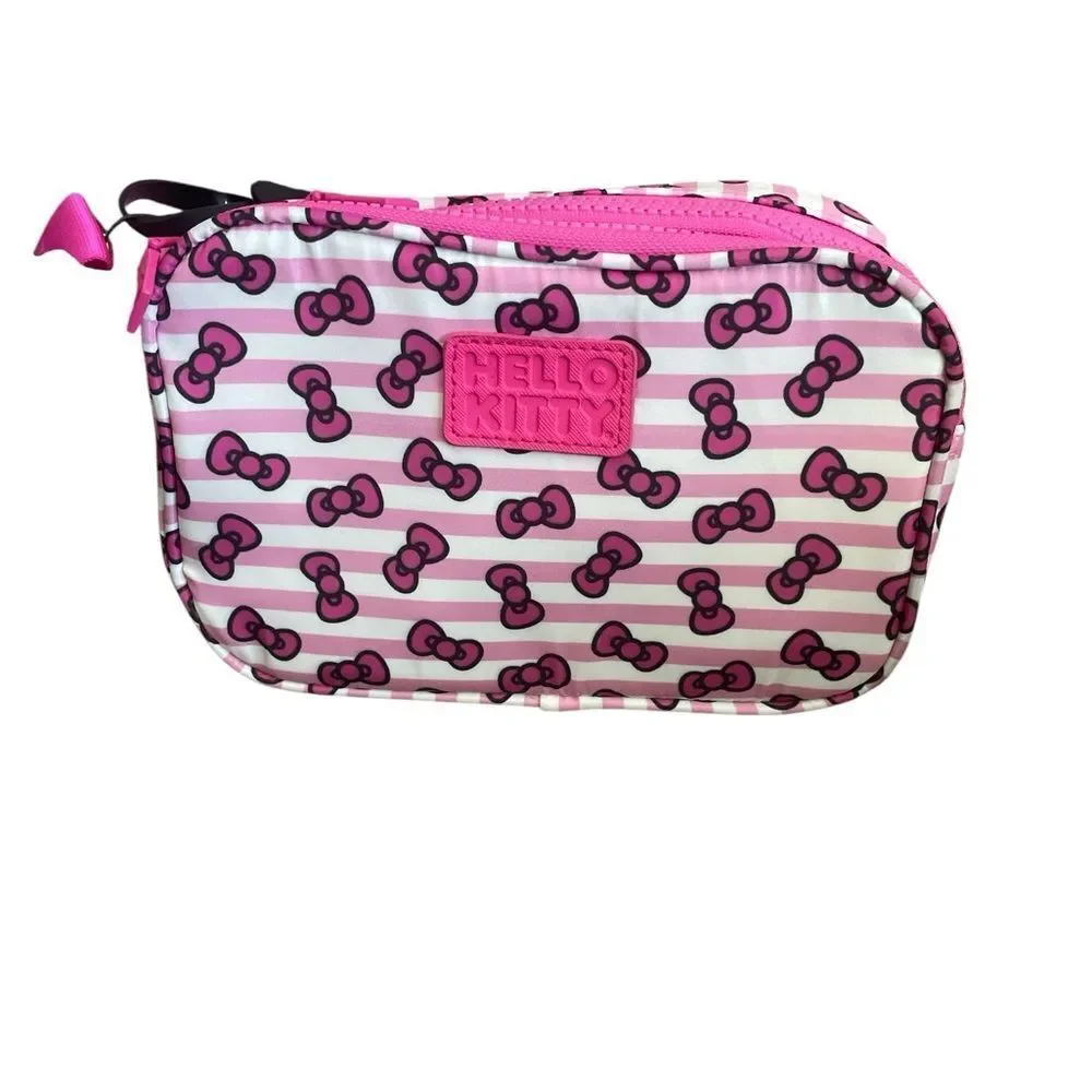 Hello Kitty Sanrio Travel Tote Crossbody Pink Patterned Bag Set